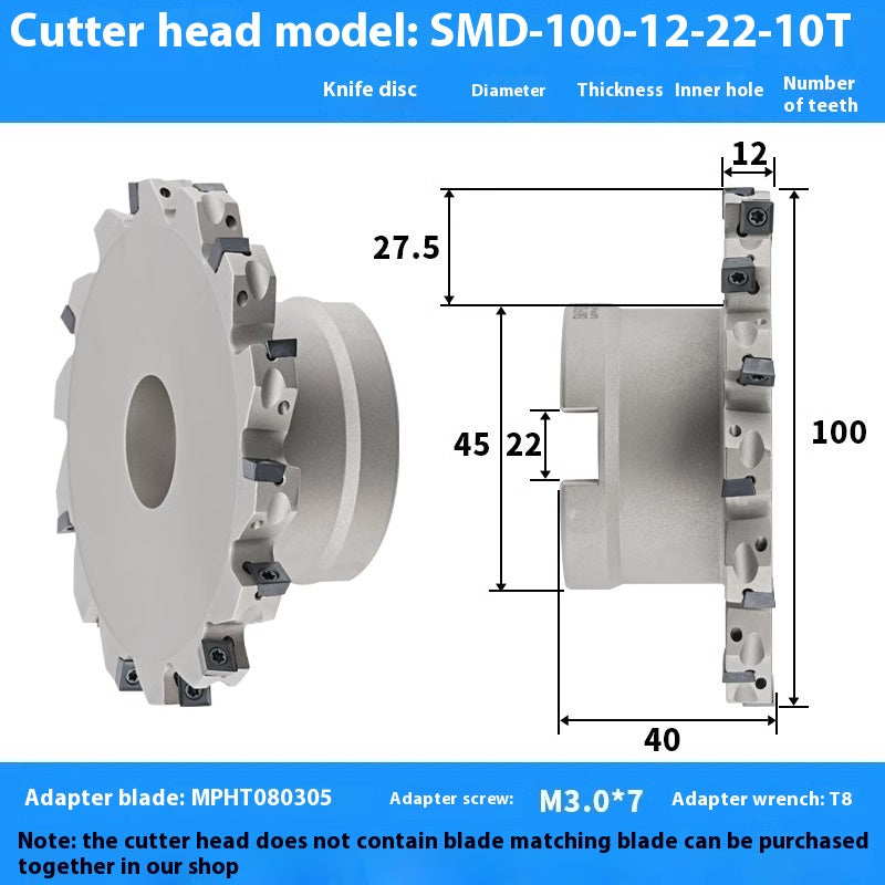 2079-CNC sleeve SMD side and face milling cutterhead CNC indexable chip SMC cutterhead T-slot grooving MPHT06 Shandong Denso Pricision Tools Co.,Ltd.